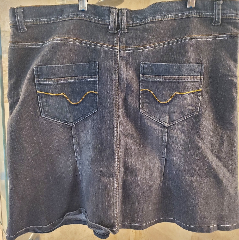 No Fuse Vintage Stretch Denim Flair Skirt Size 20